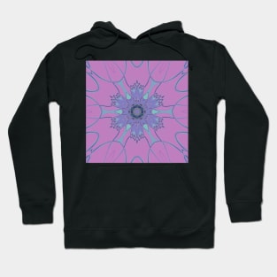 Cartoon Mandala Flower Purple and Blue Hoodie